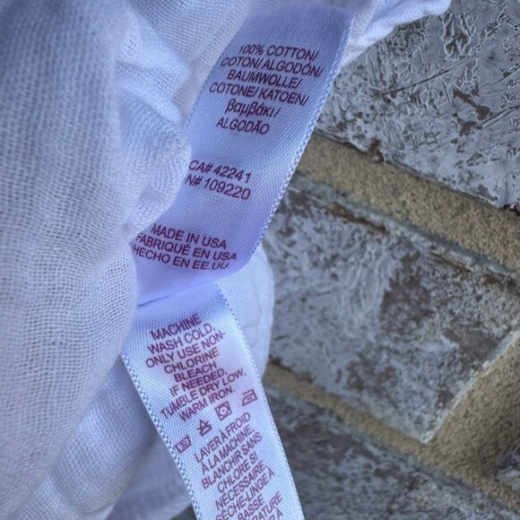 Velvet by Graham & Spencer V-Neck Short Sleeve White Gauze T-Shirt Size M - Picture 4 of 7